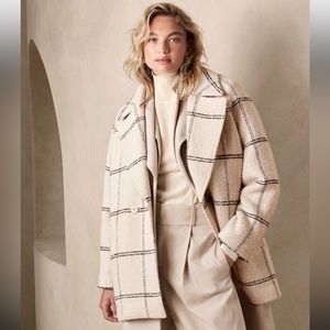 Windowpane Cocoon Coat | Banana Republic